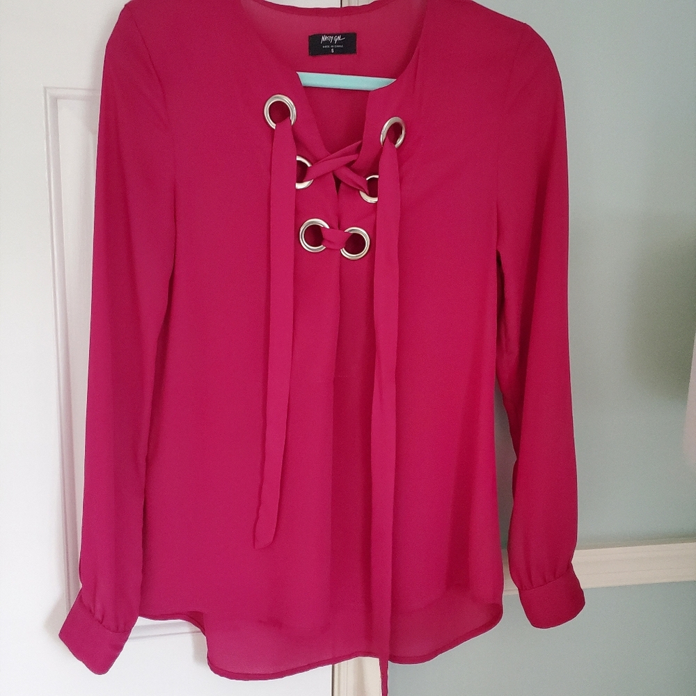 Nasty gal pink shirt
